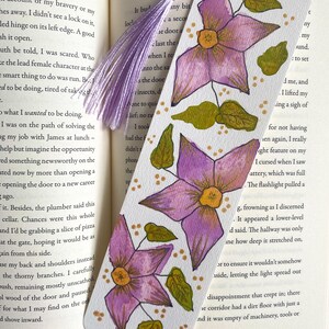 Handgefertigtes Aquarell Lesezeichen mit Quaste: Handgefertigtes Blumen Geschenk