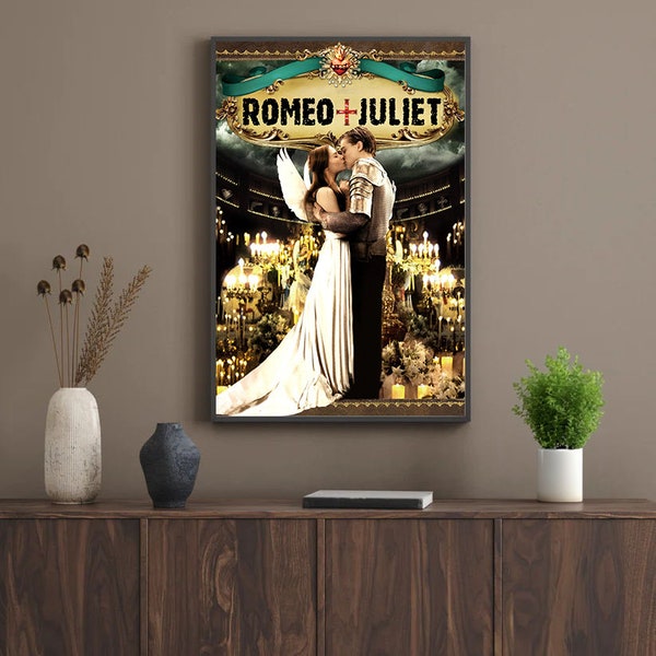 Romeo + Juliet Movie Poster, Art Poster, High quality print, Canvas material poster, Colour Print, Home Decor Wall Art, Keepsake