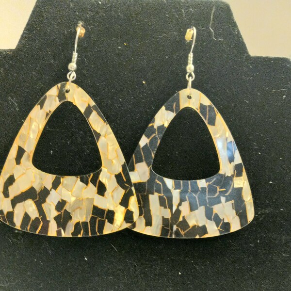 Vintage Runway Chunky Enamel Earrings Lot of 2