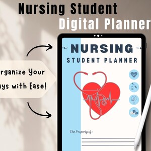 Nursing Student Planner, Nursing Notes, Editable Planner, Nursing Cheat Sheet, Digital Planner Nursing, Nursing Planner, Digital Planner