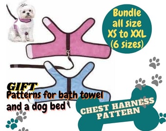 Dog Harness Sewing Patterns PDF Pattern Instant Download Sizes XS to XXL Dog Harness