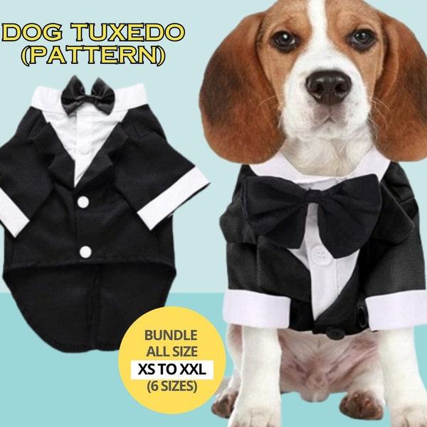 2024 Dog Tuxedo Pattern Size XS-XXL, Dog Clothes, Dog Clothing Pattern, Dog Tuxedo, Sewing Pattern