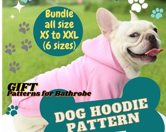 Dog Sweater Sewing Pattern with Hood, Small or Large Dogs and Cats, Beginner Sewing Pattern