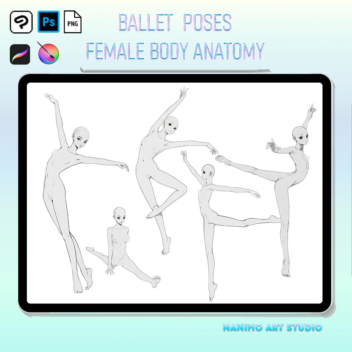 54 Female Ballet Poses Bases – Dance Drawing Stamps – Procreate ...
