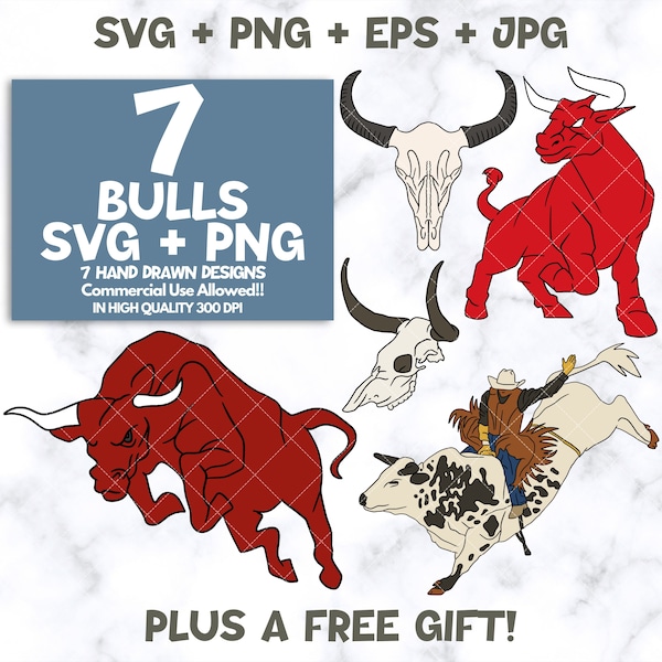 Bull Svg, Bull Riding Svg, Bull Skull Svg, Raging Bull Svg, Angry Bull Svg, Bull Horn Svg, Bull SVG Bundle, Bull Clipart Set, Bull Cut File