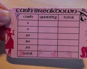 MANWU - 2pcs Cash Breakdown Teller Sticky Note Tracker
