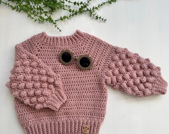 Crochet baby bobble jumper