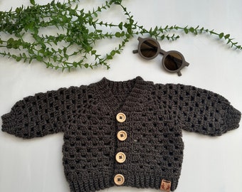 Crochet Baby Grandpa Cardigan