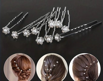 Perle Haarnadeln Braut, Hochzeit Accessoires, Perlen, Hochzeit Haarschmuck, Brautjungfer Haarschmuck, Verlobung, Strasssteine