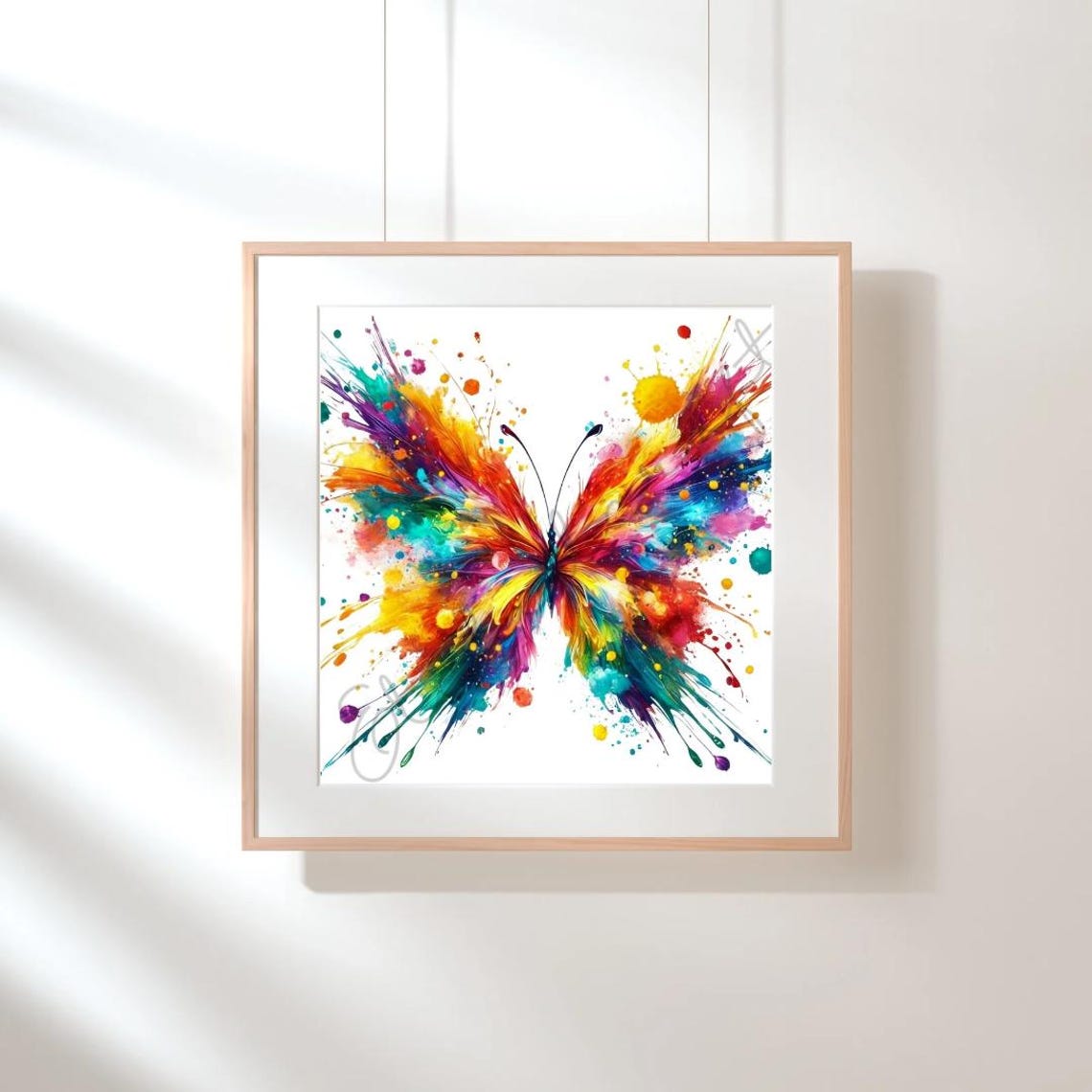Watercolor Butterfly Wall Art Print – Vibrant Abstract Splatter ...