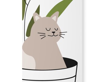 PEACEFUL CAT, cats and plants, Notebook, Soft Cover