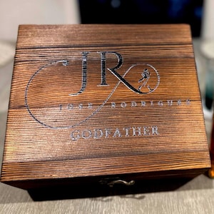 Personalized Whiskey Glass Set - Custom Engraved Gift for Him, Bourbon Lover Gift, Whiskey Stones & Glasses in Wooden Box