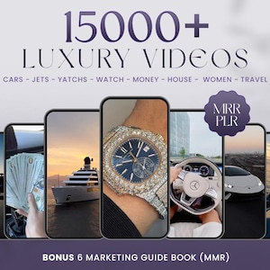 15000 Viral Luxury Rich Lifestyle Videos Reels Cars, Yacht, Plane, Millionaire, TikTok, Instagram, YouTube, Digital Marketing, MRR, PLR