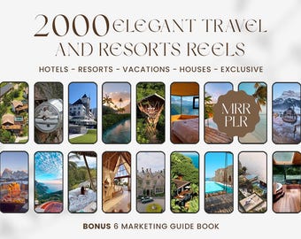2000 Elegant Travel Reels: Social Media Travel Content (Canva Template)