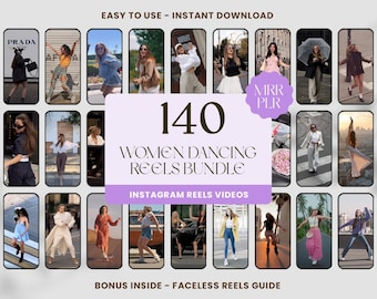 140 Women Aesthetic Reels Bundle, MRR PLR (Digital Download)