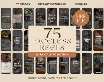 75 anonieme Instagram-rollen: MRR/PLR-canvasjablonen (digitale download)