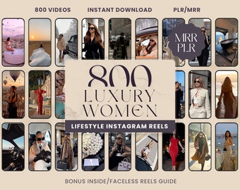 800+ Rich luxury women reels I Luxury reels for Instagram Reels, Minimalist Faceless Digital Marketing Videos With Master Resell Rights, MRR
