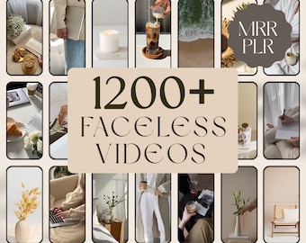 1200+ Faceless Aesthetic Videos for Instagram Reels, Minimalist Faceless Digital Marketing Videos With Master Resell Rights, MRR/PLR, Canva