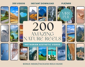200 Nature Aesthetic Instagram-rollen, MRR/PLR (digitale download)