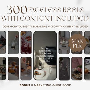 300 Faceless Reels Bundle with Captions, Faceless Video, Aesthetic Reels, Digital Marketing, With Master Resell Rights, MRR/PLR