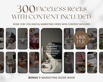 300 Faceless Reels Bundle mit Beschriftungen, Digitales Marketing (MRR/PLR)