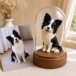 Custom Pet Figurine From Photo, Hand-Painted Resin Keepsake, Dog Cat Memorial Statue