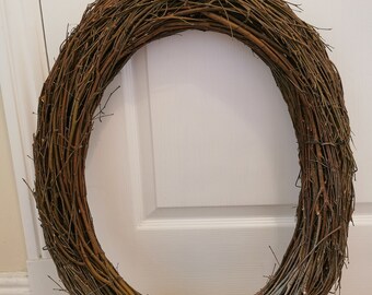 Oval wreath base. Extra large XL oval shape handmade natural chunky wreath base 65cm x 50cm