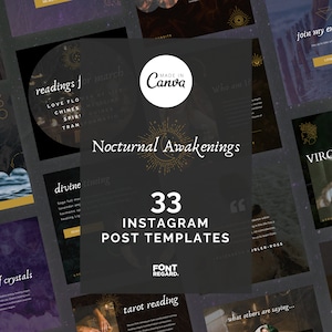 Dark Witch Energy Social Media Post Templates for Canva | Tarot Readers | Healers | Astrology