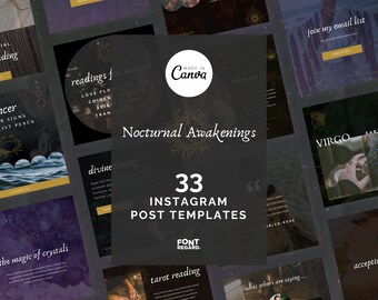 Dark Witch Energy Social Media Post Templates for Canva | Tarot Readers | Healers | Astrology