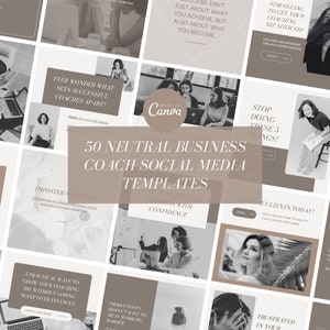 Neutral Instagram | Social Media | Instagram Carousel | Instagram Coach | Post Templates | Boho Canva Templates | Beige Feed