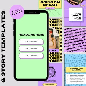 RETRO GEOMETRIC BOLD Pastel Combo Instagram Post/Story Templates Canva | Coaches & Service Providers