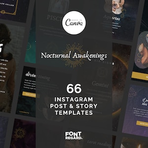 Dark Mystical Instagram Posts/Stories Social Media Bundle | Tarot Readers | Healers | Astrology