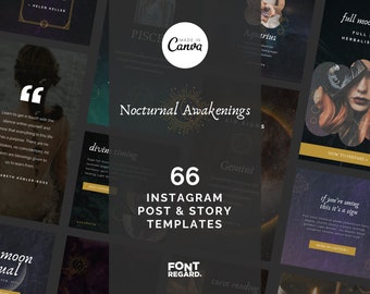 Dark Mystical Instagram Posts/Stories Social Media Bundle | Tarot Readers | Healers | Astrology