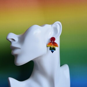 Polymer Clay Earrings RAINBOW | Stainless steel stud earrings | Colorful, rainbow earrings