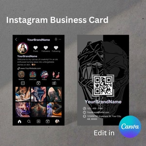 Tattoo Artist Business Card, Goth Shop Instagram Social Media Promotion, Feminine Branding Gray Skull Editable Instant Download Template