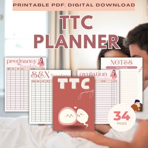 TTC Trying to Conceive Journal Planner Guide | Period Ovulation Sex and Pregnancy  Tracker