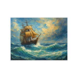 Nautical Wall Decal - Vintage Tall Ship Art, Coastal Decor for Beach Lovers, Boat Enthusiasts, Home & Office, Nautical Gift