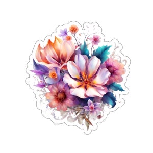 Floral Kiss-Cut Stickers - Hoogwaardige vinylstickers, perfect voor laptops, uniek botanisch cadeau voor natuurliefhebbers
