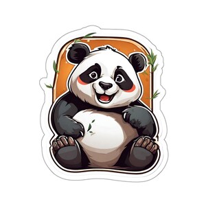 Leuke mooie panda beer decorsticker - glanzende afwerking, duurzame laptop- en bureaudecoratie