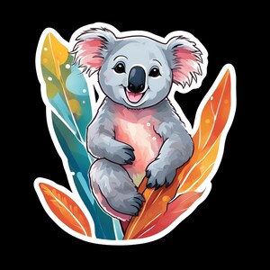 Sweet Koala Designs, Cute 23 PNG Stickers Collection for Scrapbooking and Fun DIY Projects, Perfect Koala Themed Gift