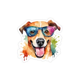 Pegatinas troqueladas para perros geniales, calcomanías de vinilo impermeables transparentes, diseño de perros locos para uso en interiores/exteriores, regalo único para mascotas