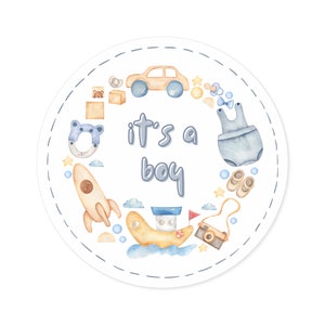 Adesivo It's A Boy - Vinile impermeabile durevole per decorazioni per baby shower - Regalo per l'annuncio di nuovi genitori e neonati