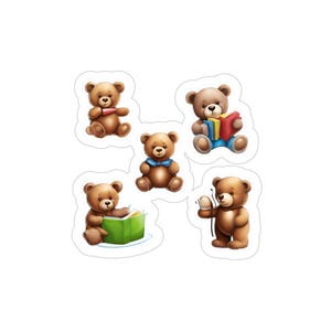 Vinyl-Bär-Aufkleber Set, entzückende wasserfeste transparente Aufkleber für Laptops & mehr, ideales Geschenk für Kinder und Jugendliche