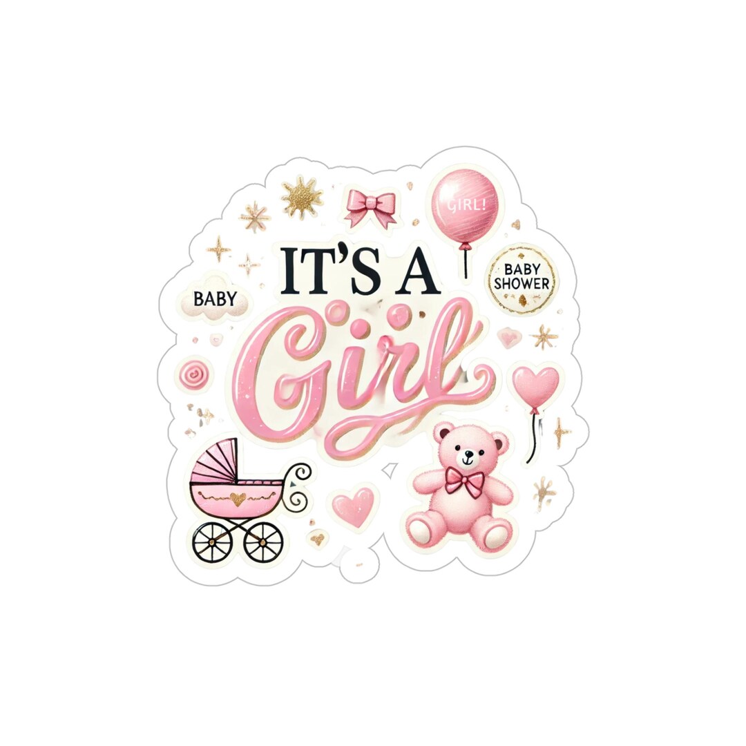 Personalized Pink And Gold It's A Girl Baby Shower Party