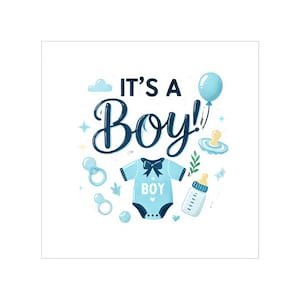 Adesivo It's A Boy, adesivo in vinile trasparente per esterni, perfetto per personalizzare auto o computer portatili, regalo ideale per baby shower