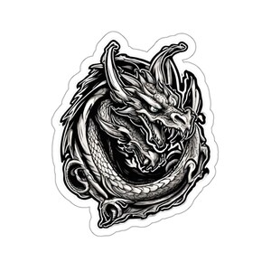 Mythical Dragon Aufkleber - langlebiger Vinyl-Laptop Aufkleber, transparente Fantasy-Dekoration für Innendekor, cooles Geschenk für Drachenliebhaber