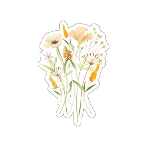 Pegatinas de flores silvestres: calcomanías florales y botánicas vibrantes de verano, decoración de planificador de bricolaje, regalo perfecto para amantes de la naturaleza