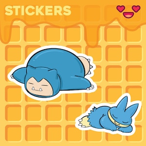 Sleepy Snorlax and Munchlax Stickers