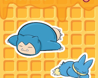 Sleepy Snorlax and Munchlax Stickers