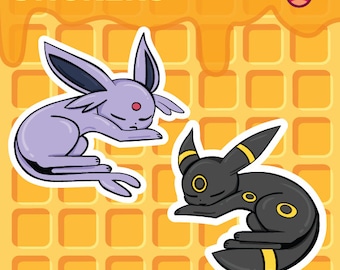 Stickers slaperig Umbreon en Espeon